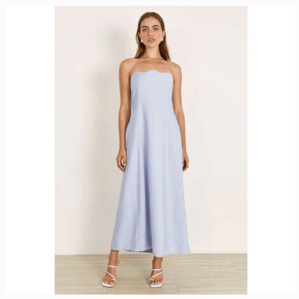 Elegant Strapless Sky Blue Dress